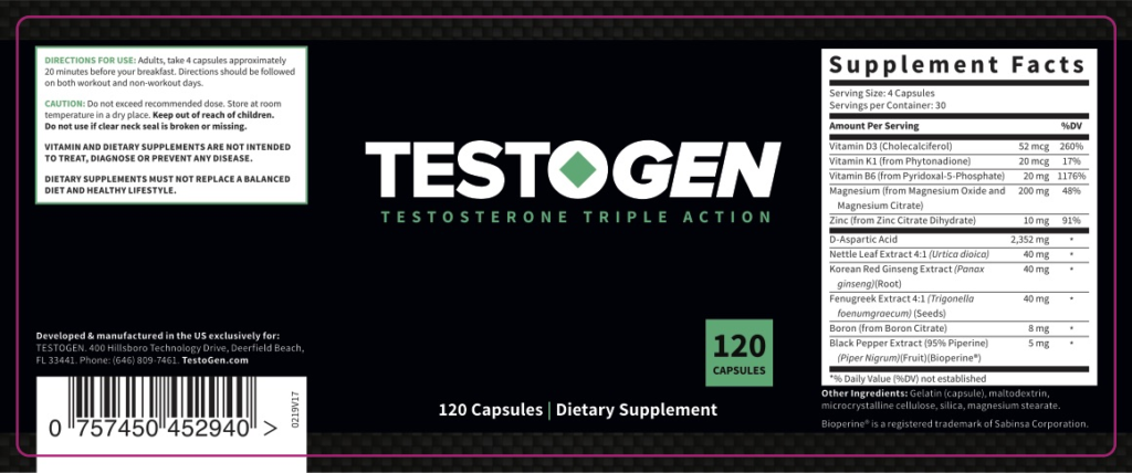 TestoGen + Testo Drops Fact Sheet